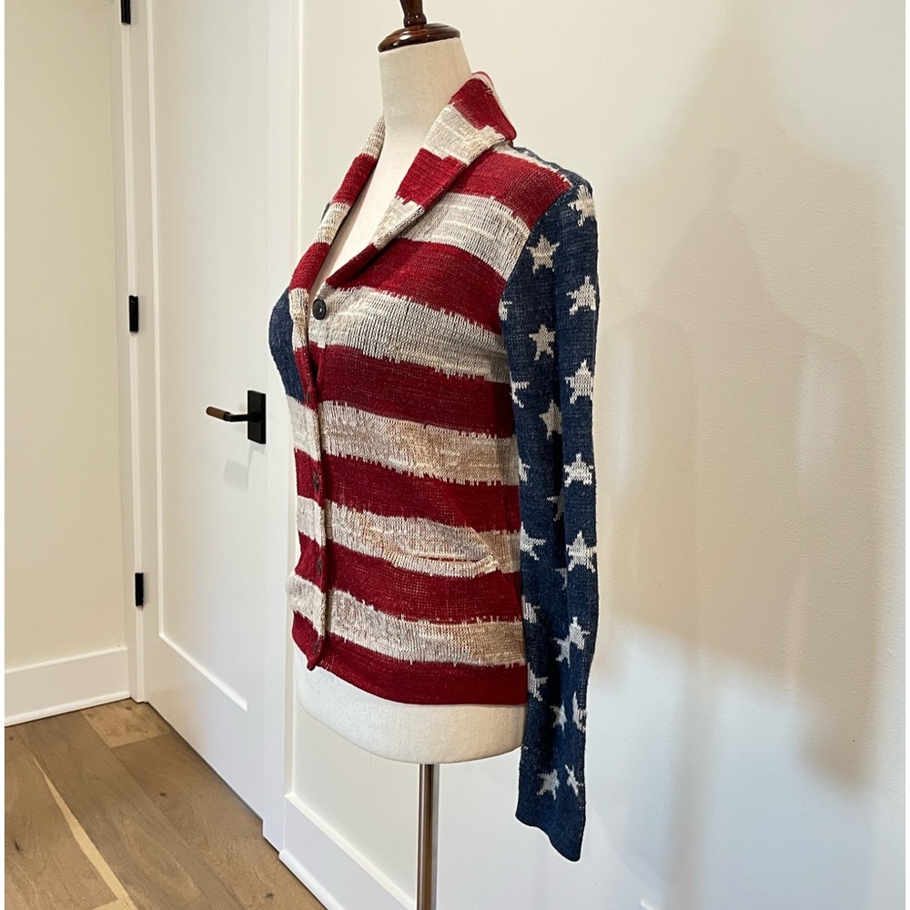 Denim & Supply by Ralph Lauren American flag print cardi sweater size Pe… - Picture 7 of 13